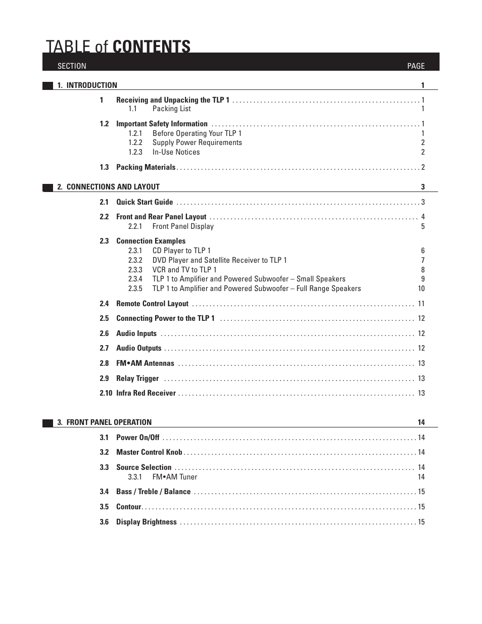 Anthem TLP 1 User Manual | Page 5 / 32
