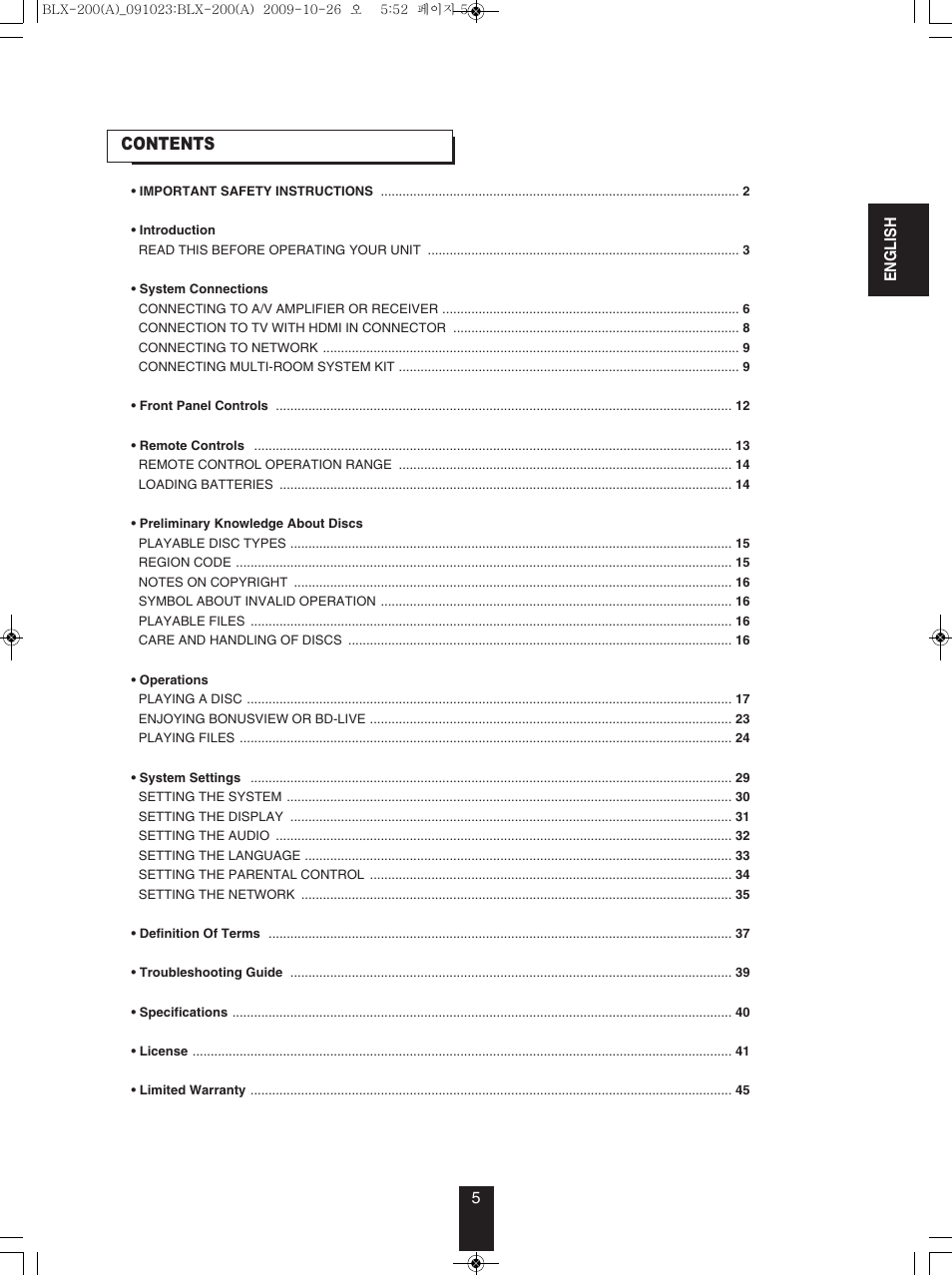 Anthem BLX 200 User Manual | Page 5 / 46