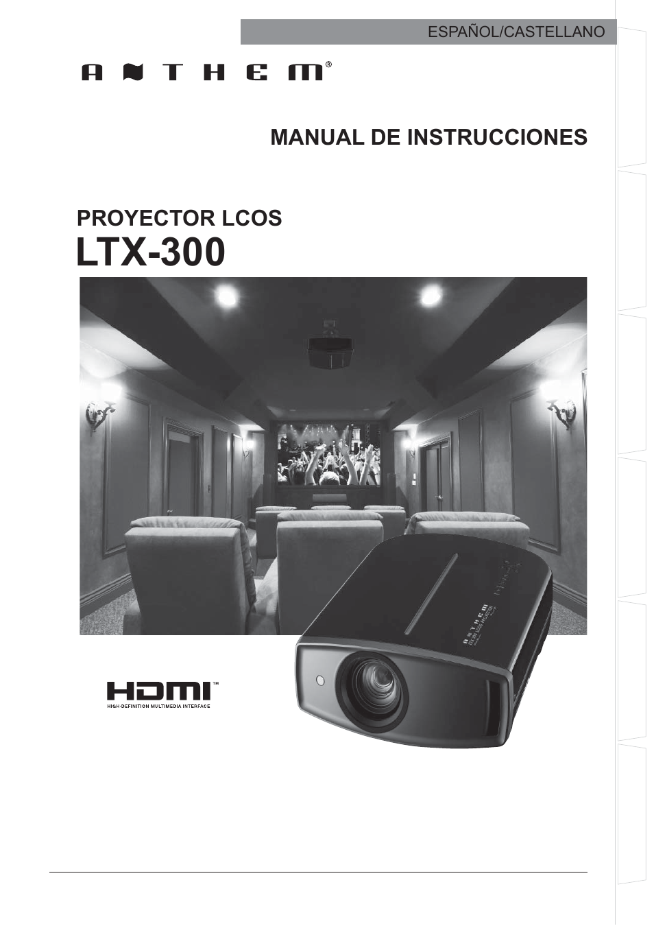 Ltx-300, Proyector lcos manual de instrucciones | Anthem LTX 300 User Manual | Page 117 / 174