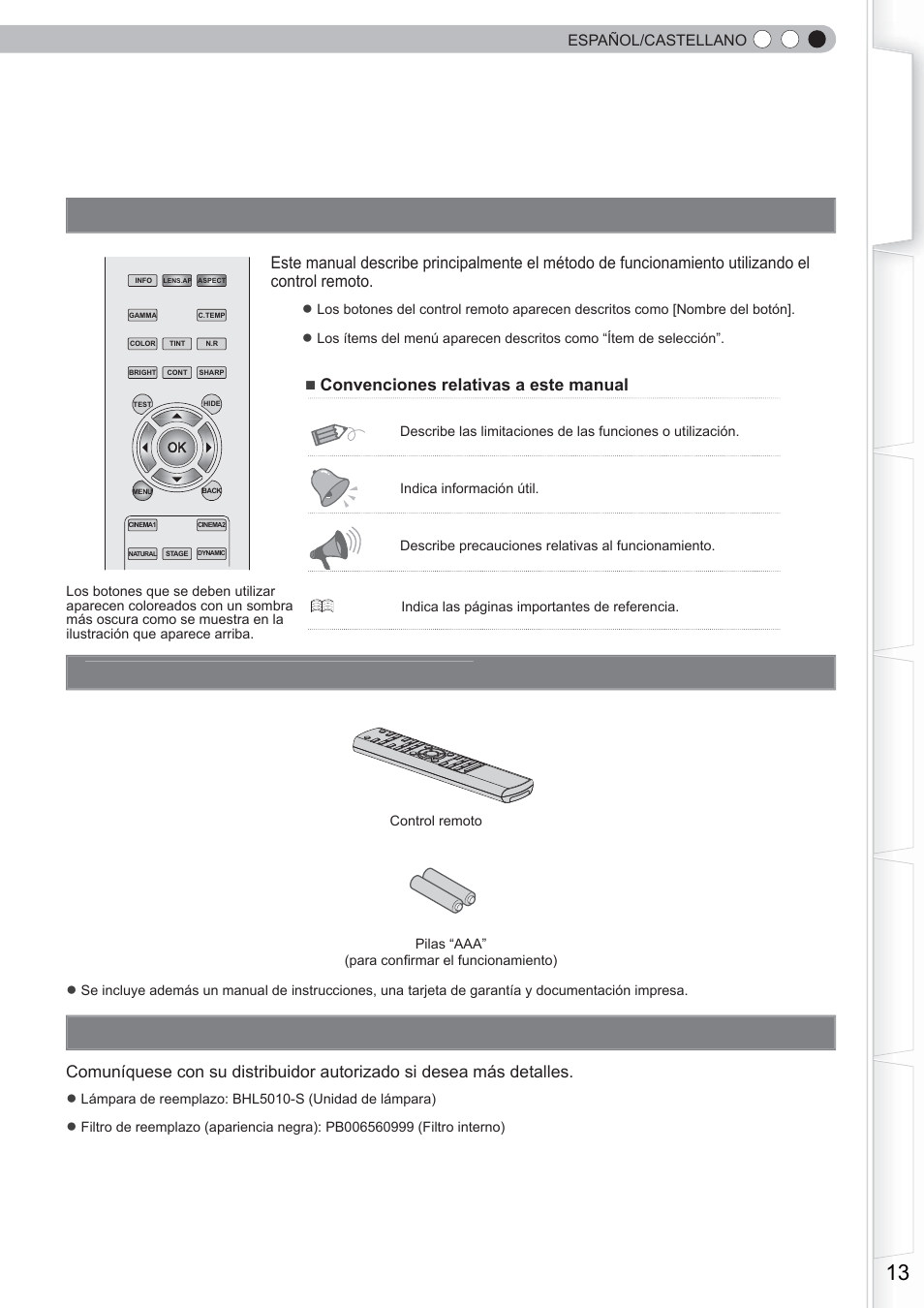 Comprobación de los accesorios, Accesorios opcionales, Acerca de este manual | Anthem LTX 300 User Manual | Page 129 / 174
