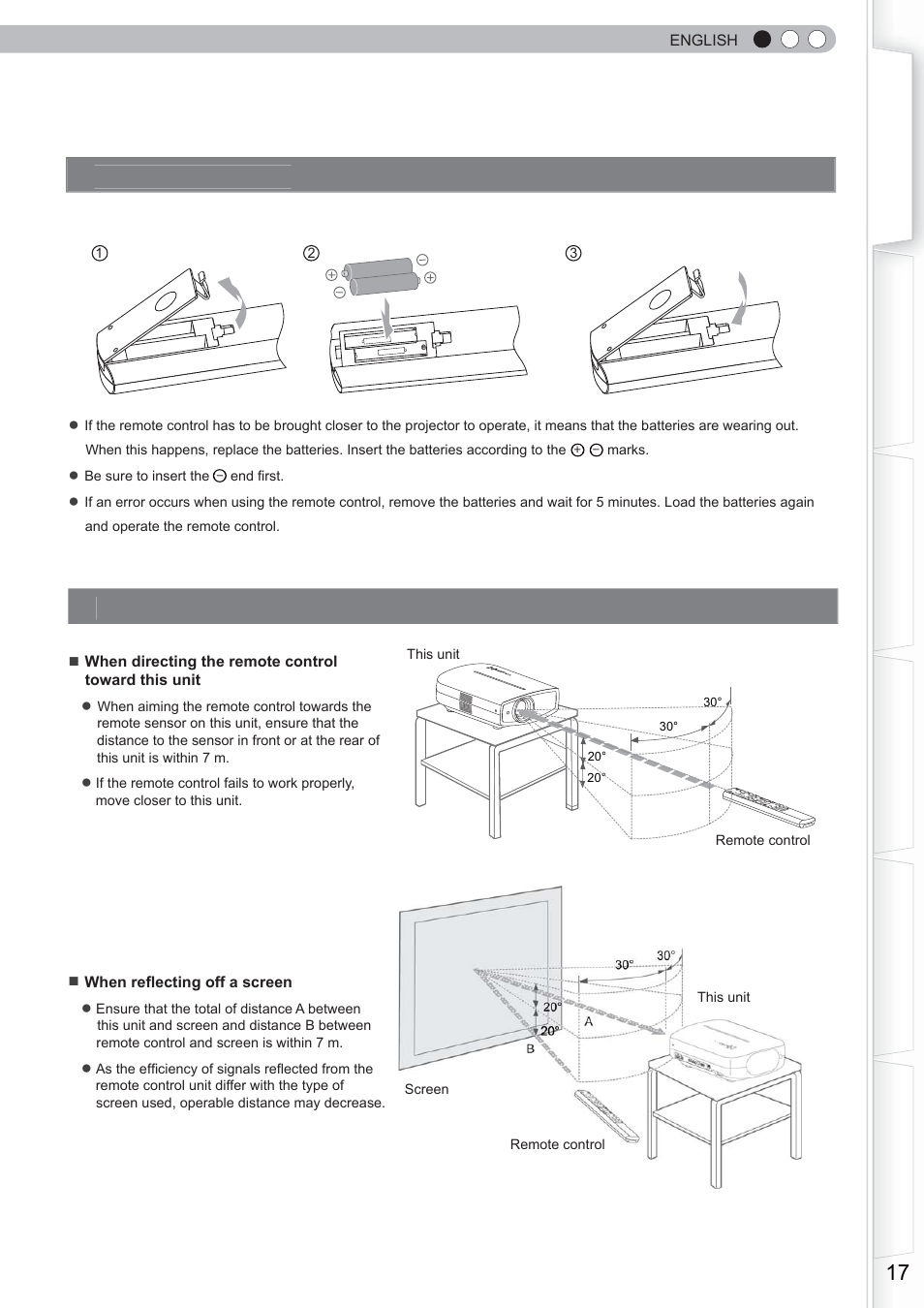 How to use the remote control, Effective range of remote control unit, Loading batteries | Anthem LTX 300 User Manual | Page 17 / 174
