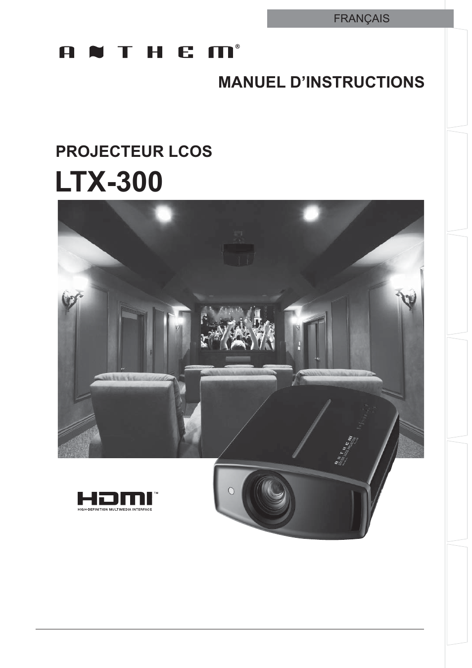 Ltx-300, Projecteur lcos manuel d’instructions | Anthem LTX 300 User Manual | Page 59 / 174