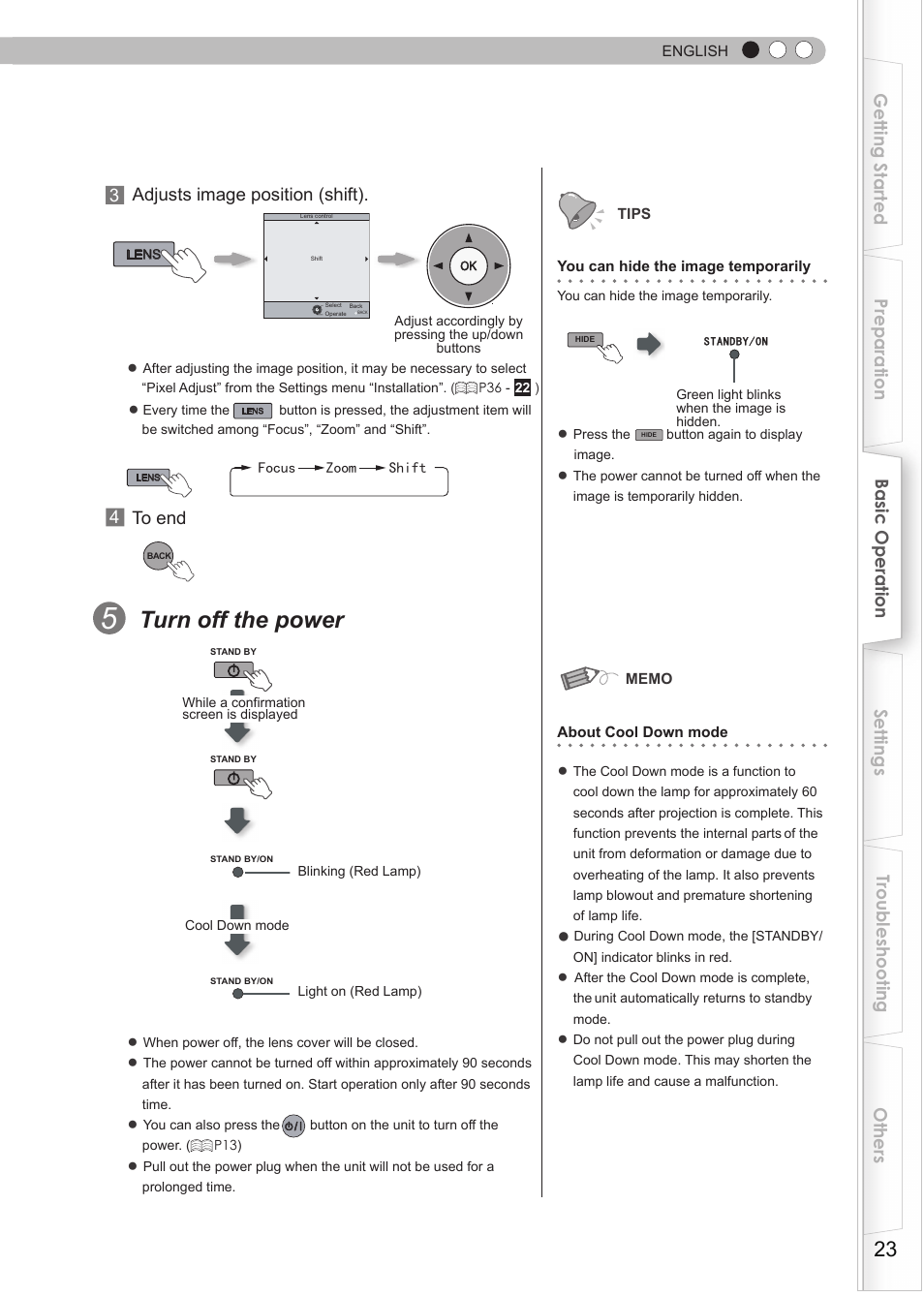O hide the image temporarily, Turn off the power | Anthem LTX 300v User Manual | Page 23 / 174