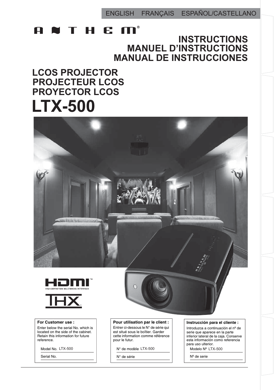Anthem LTX 500 User Manual | 182 pages