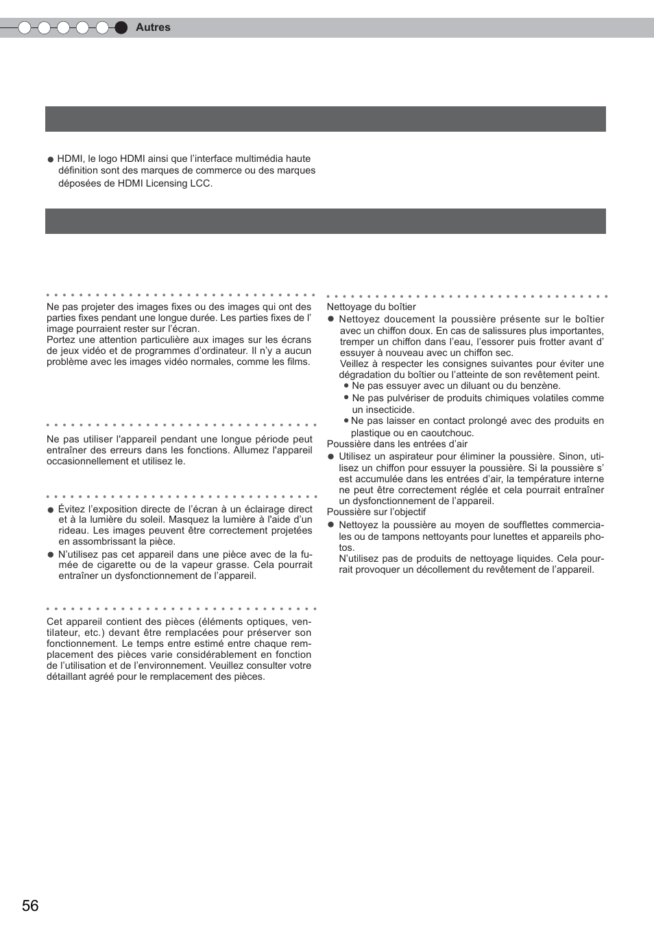 Droits d’auteurs et mise en garde, Mises en garde | Anthem LTX 500 User Manual | Page 116 / 182