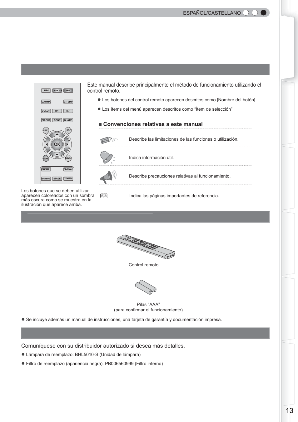 Comprobación de los accesorios, Accesorios opcionales, Acerca de este manual | Anthem LTX 500 User Manual | Page 133 / 182