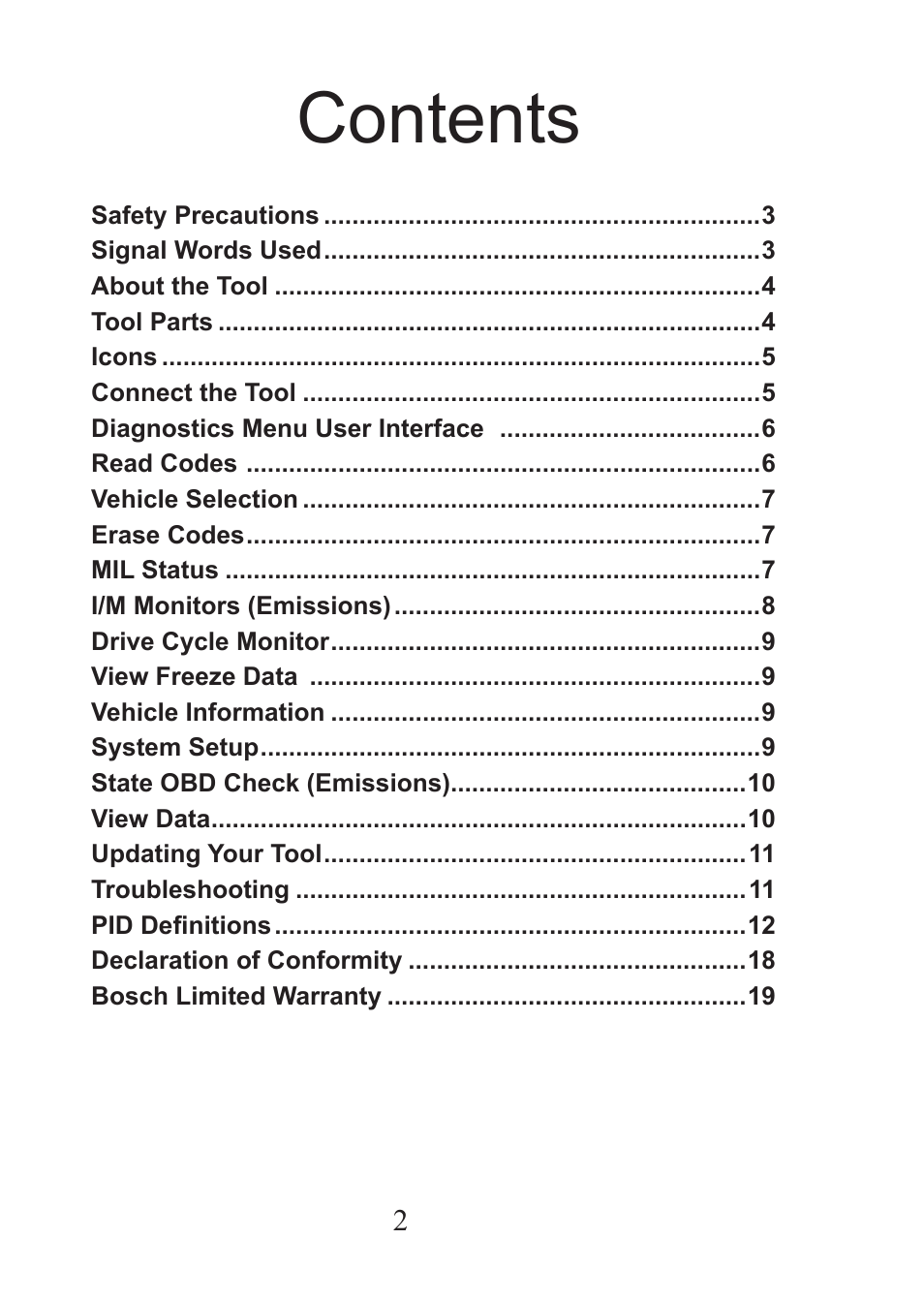 Actron CP9575 User Manual | Page 2 / 20