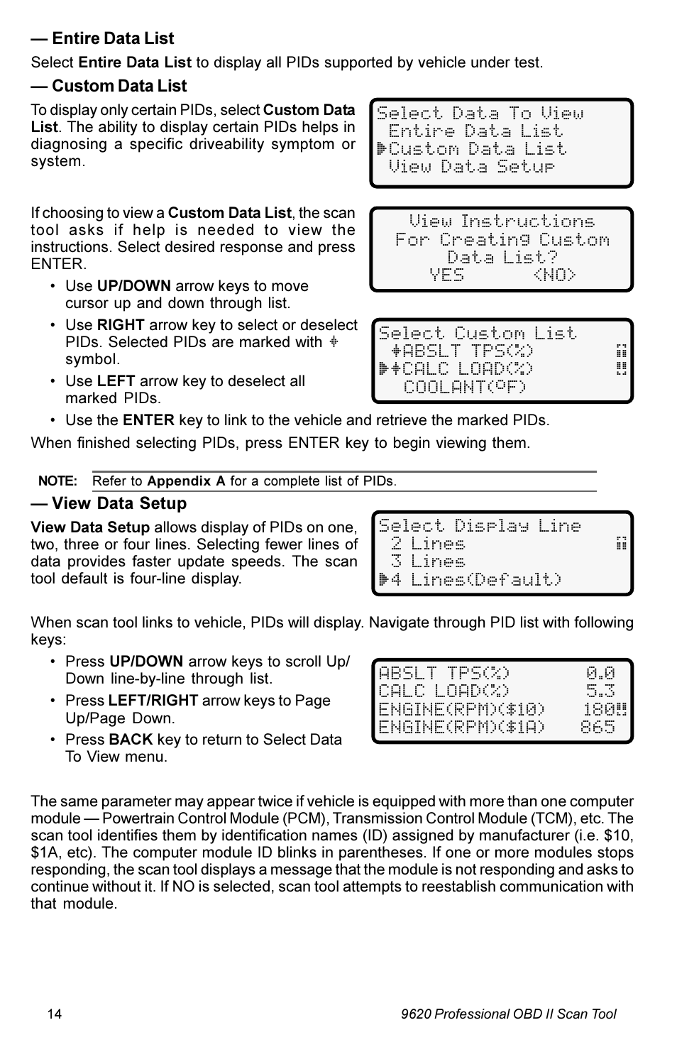 Actron KAL9620A User Manual | Page 14 / 36