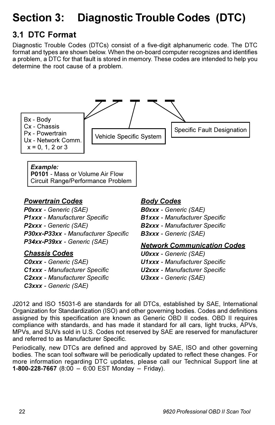 P 0 1 0 1, 1 dtc format | Actron KAL9620A User Manual | Page 22 / 36