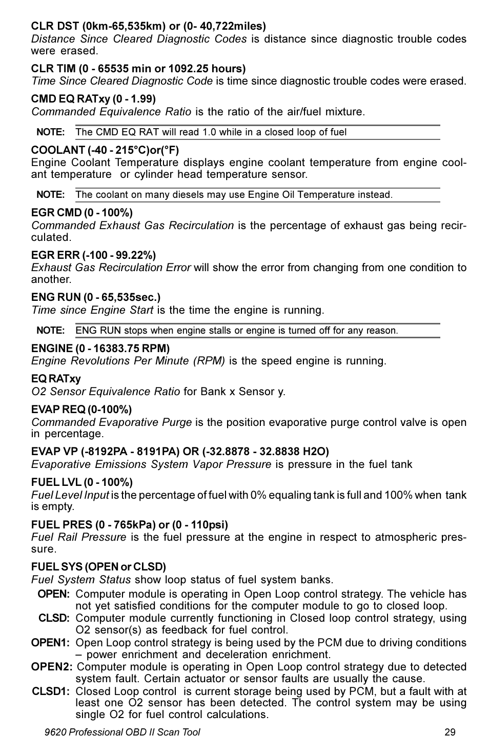 Actron KAL9620A User Manual | Page 29 / 36