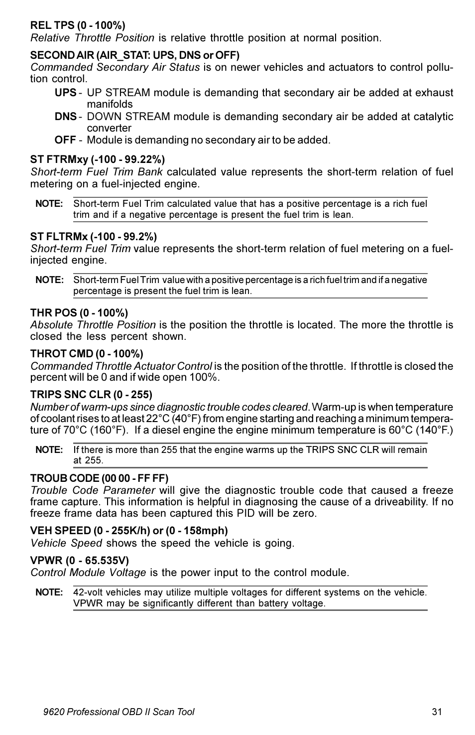 Actron KAL9620A User Manual | Page 31 / 36