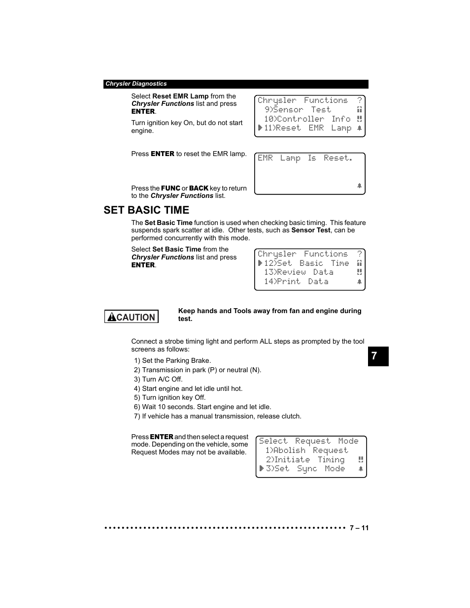 Set basic time | Actron KAL9640B User Manual | Page 117 / 144