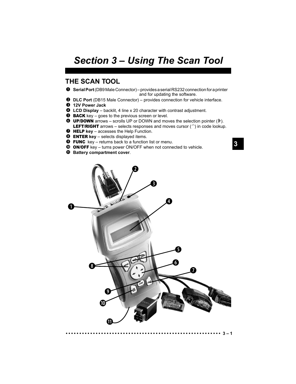 Section 3 - using the scan tool, The scan tool | Actron KAL9640B User Manual | Page 25 / 144