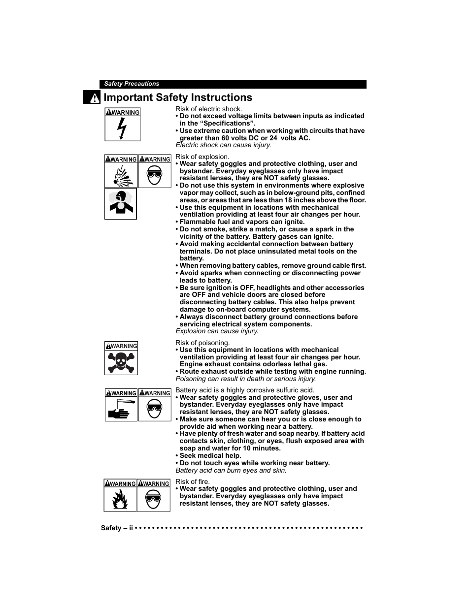 Important safety instructions | Actron KAL9640B User Manual | Page 4 / 144