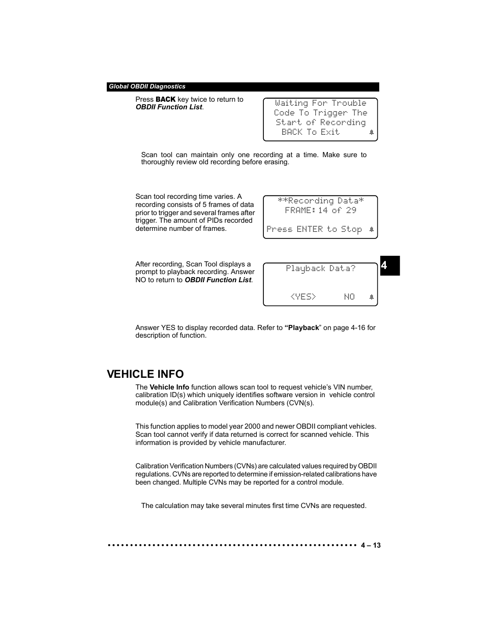 Vehicle info | Actron KAL9640B User Manual | Page 47 / 144