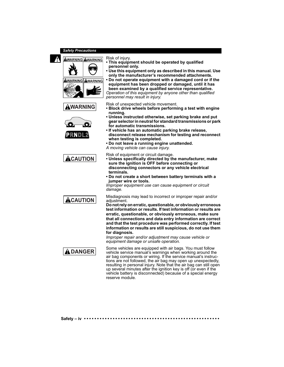 Pr n dl2 | Actron KAL9640B User Manual | Page 6 / 144