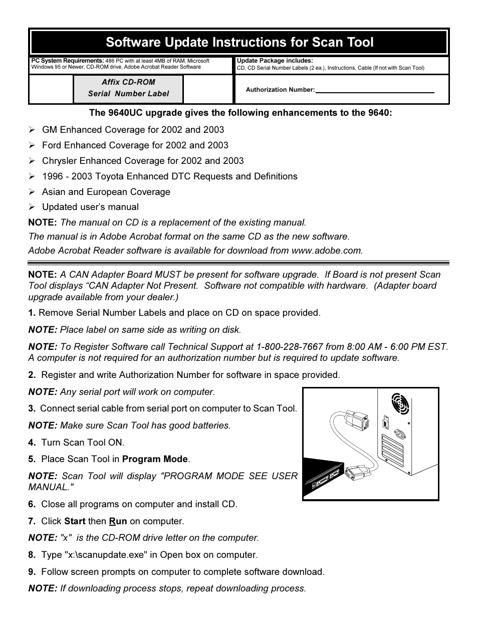 Actron KAL9640UC User Manual | 2 pages