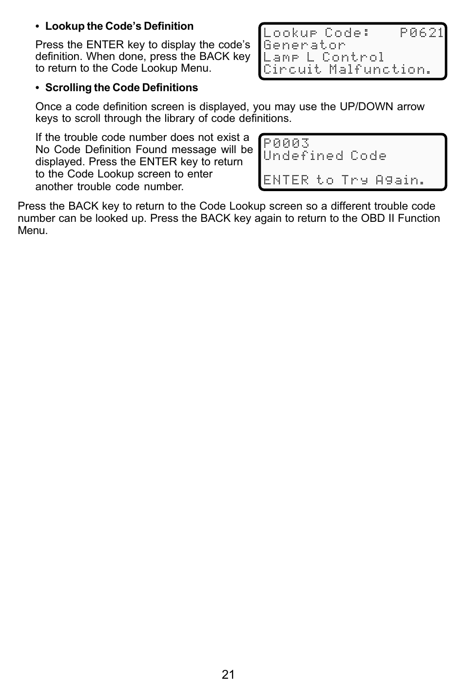 Actron KAL9615 User Manual | Page 21 / 48