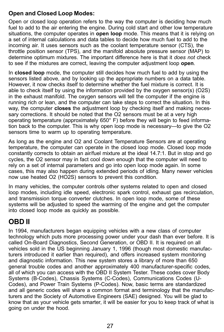 Obd ii | Actron KAL9615 User Manual | Page 27 / 48