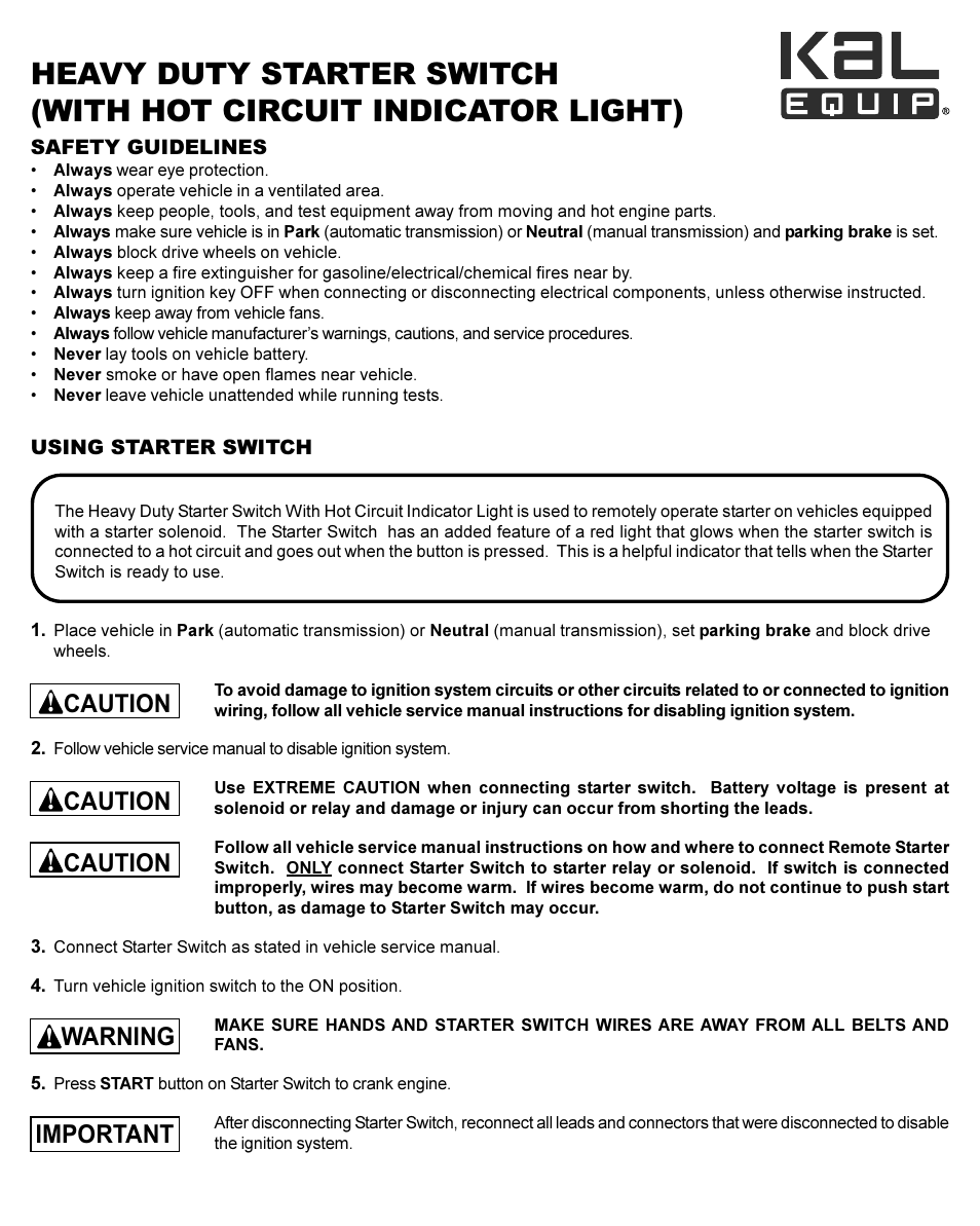 Actron KAL3221 User Manual | 2 pages