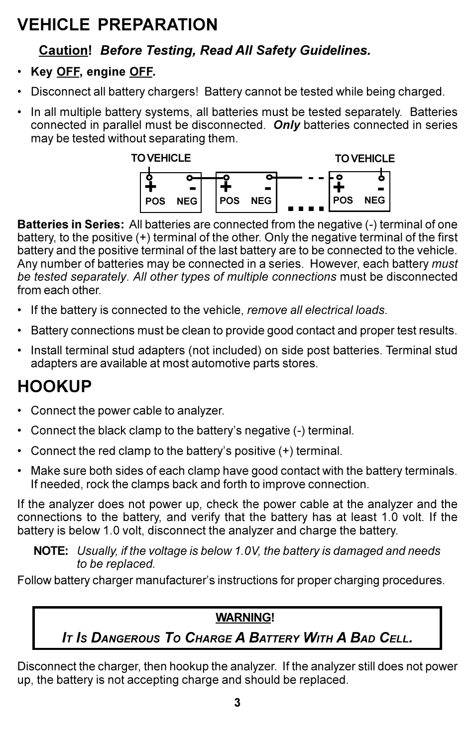 Vehicle preparation, Hookup | Actron KAL8600 User Manual | Page 3 / 8