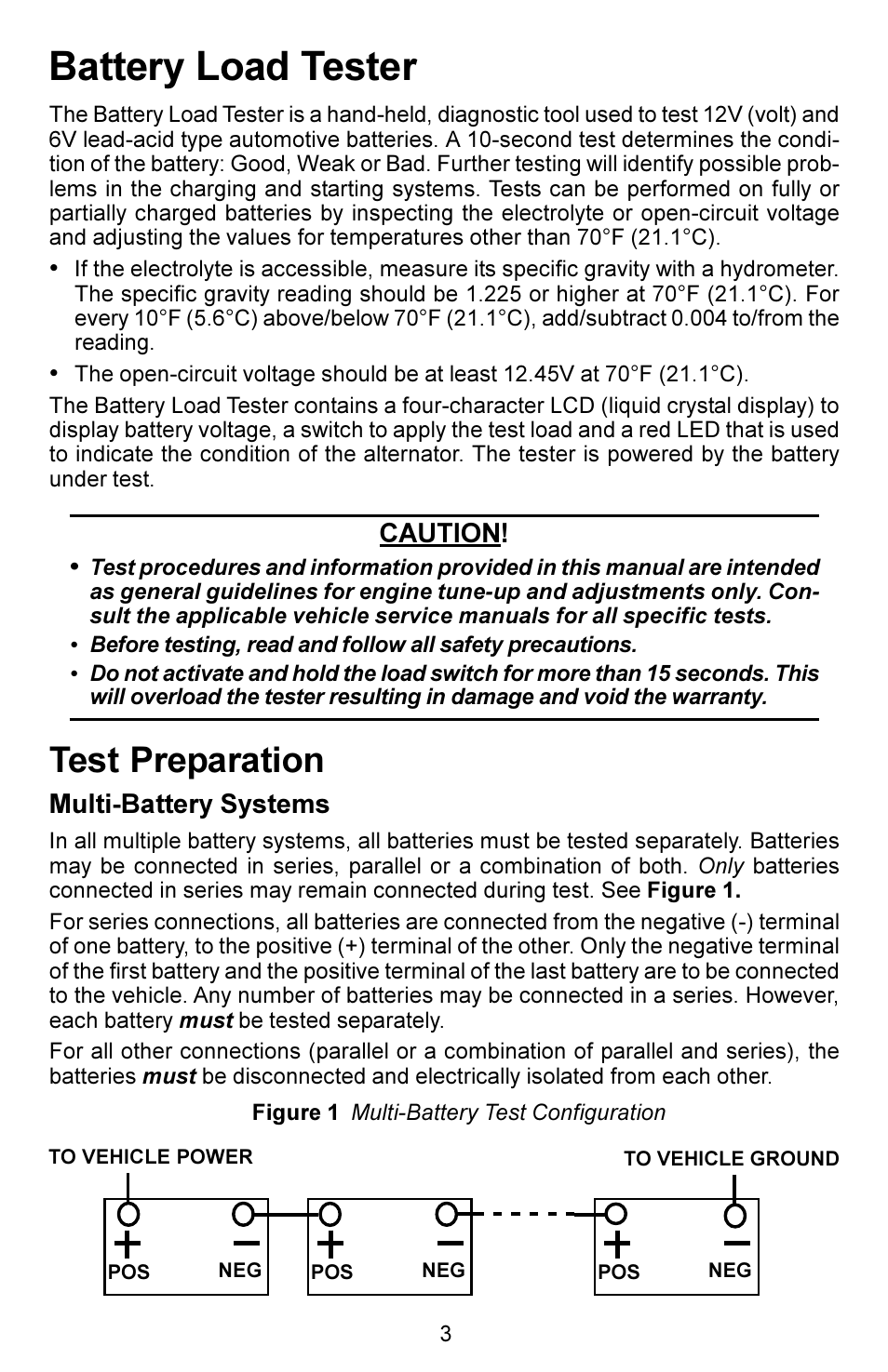 Battery load tester, Test preparation | Actron KAL4780 User Manual | Page 3 / 8