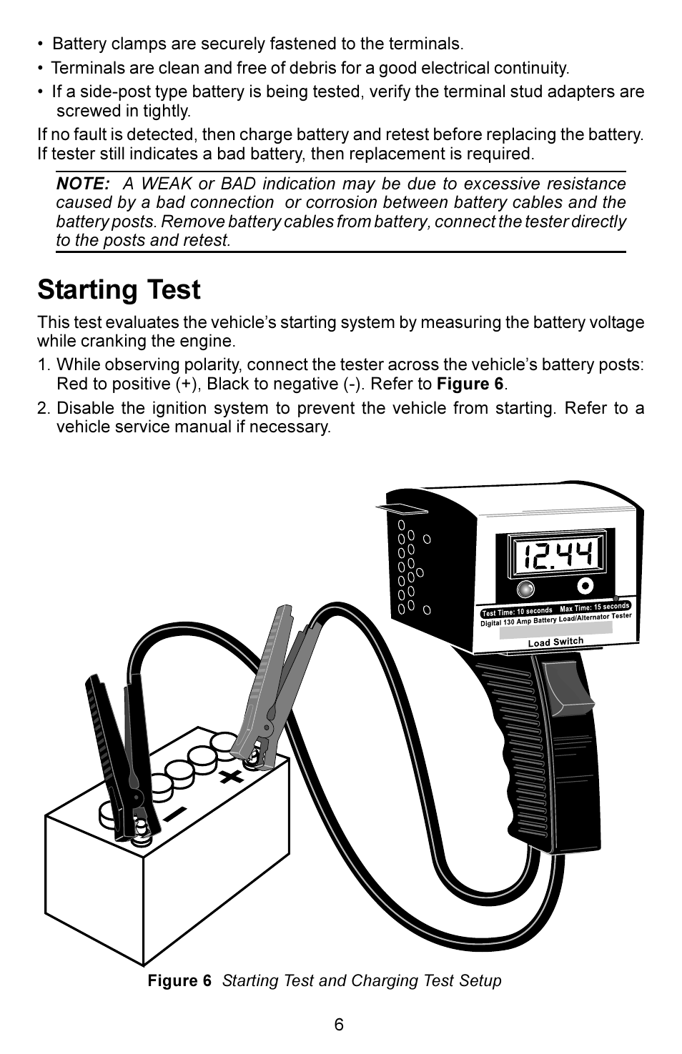 Starting test | Actron KAL4780 User Manual | Page 6 / 8