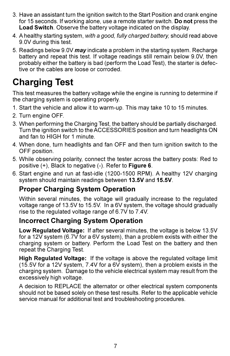 Charging test | Actron KAL4780 User Manual | Page 7 / 8