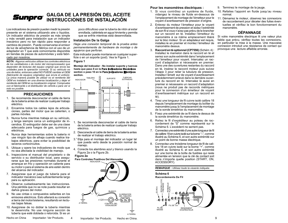Precauciones, Dépannage | Actron CP7001 User Manual | Page 4 / 6