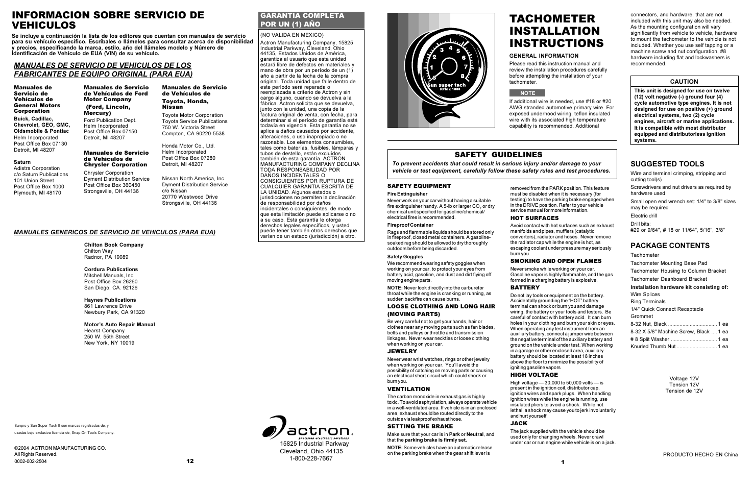 Actron CP7906 User Manual | 6 pages