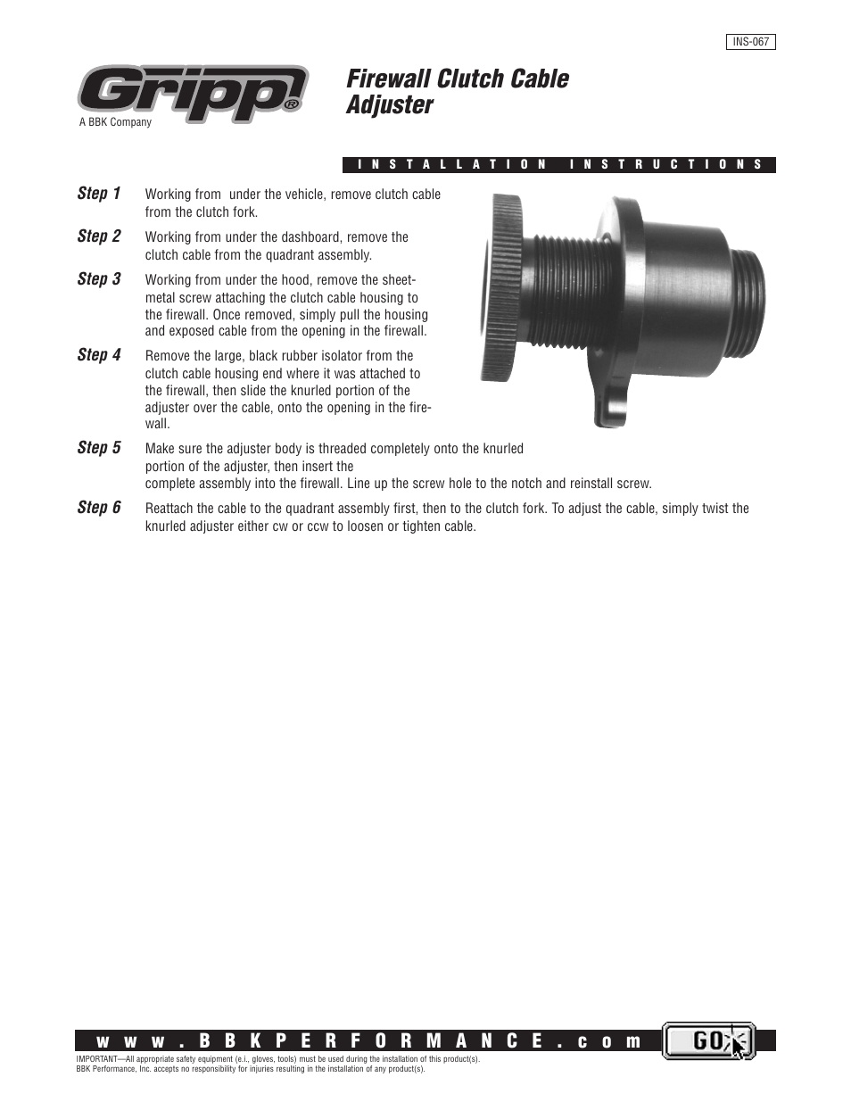 BBK Performance 15050 User Manual | 1 page
