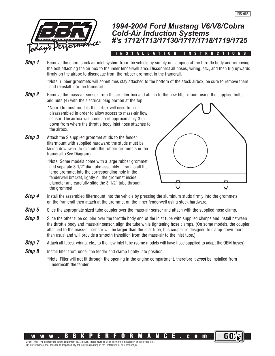 BBK Performance 1725 User Manual | 1 page