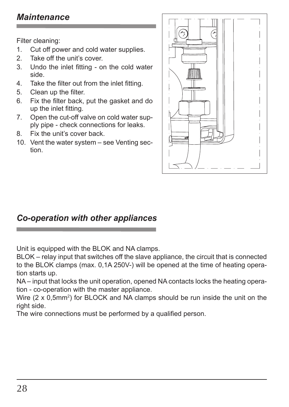 Maintenance, Co-operation with other appliances | KOSPEL KDE User Manual | Page 28 / 40