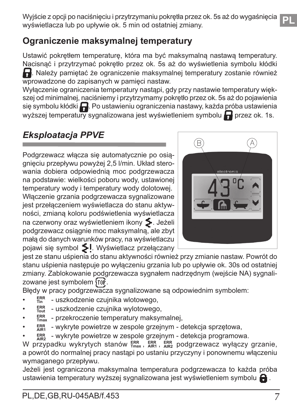 Ograniczenie maksymalnej temperatury, Eksploatacja ppve | KOSPEL KDE User Manual | Page 7 / 40