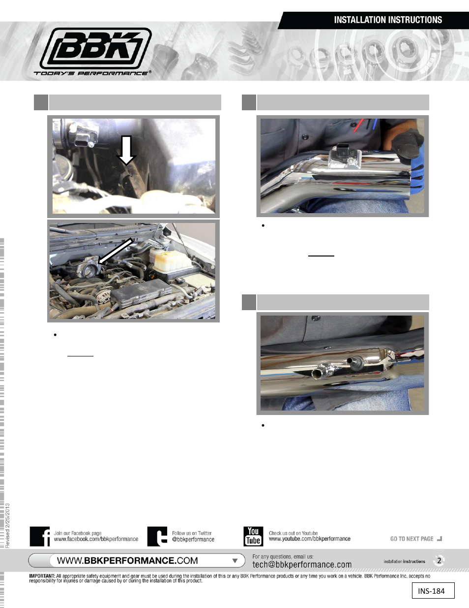 Cold air induction kit, Part # 1831 | BBK Performance 18315 User Manual | Page 2 / 4