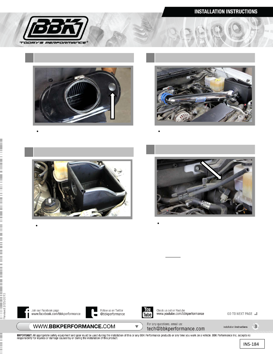 Cold air induction kit, Part # 1831 | BBK Performance 18315 User Manual | Page 3 / 4