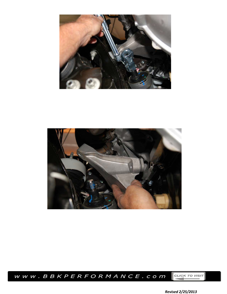 Fig. 1, Fig. 2, Motor mount removal | BBK Performance 16335 User Manual | Page 3 / 6