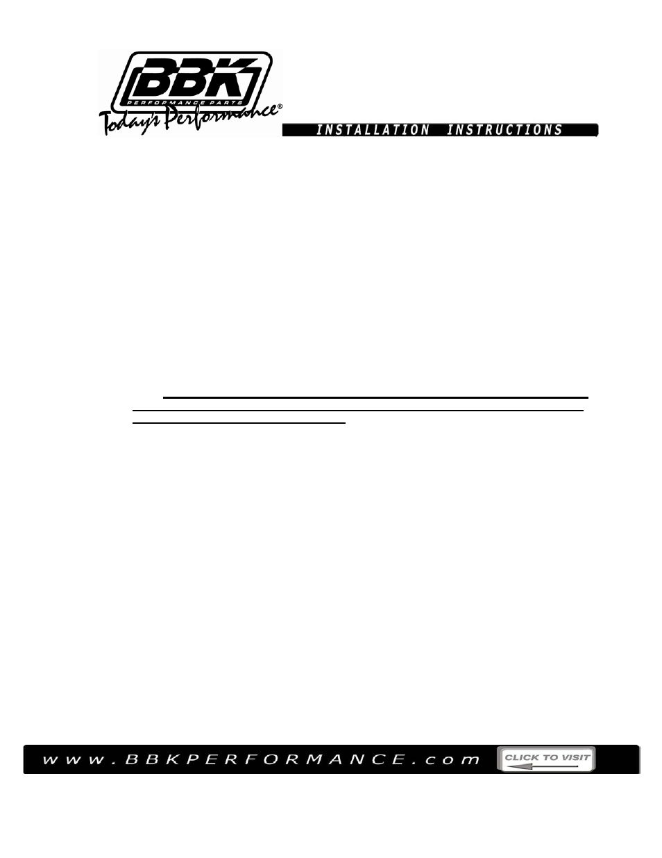 BBK Performance 16325 User Manual | 4 pages