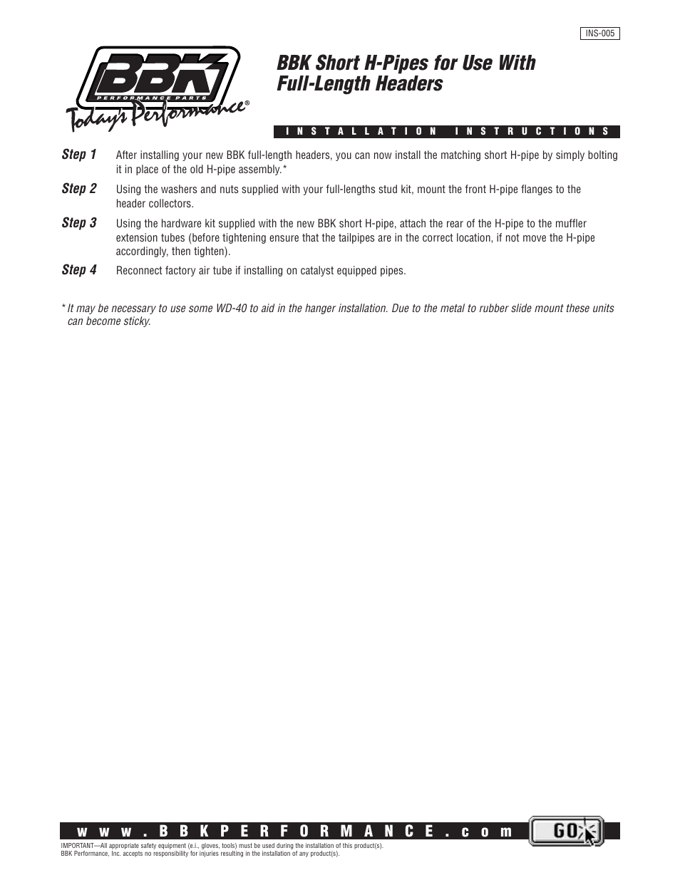 BBK Performance 1510 User Manual | 1 page