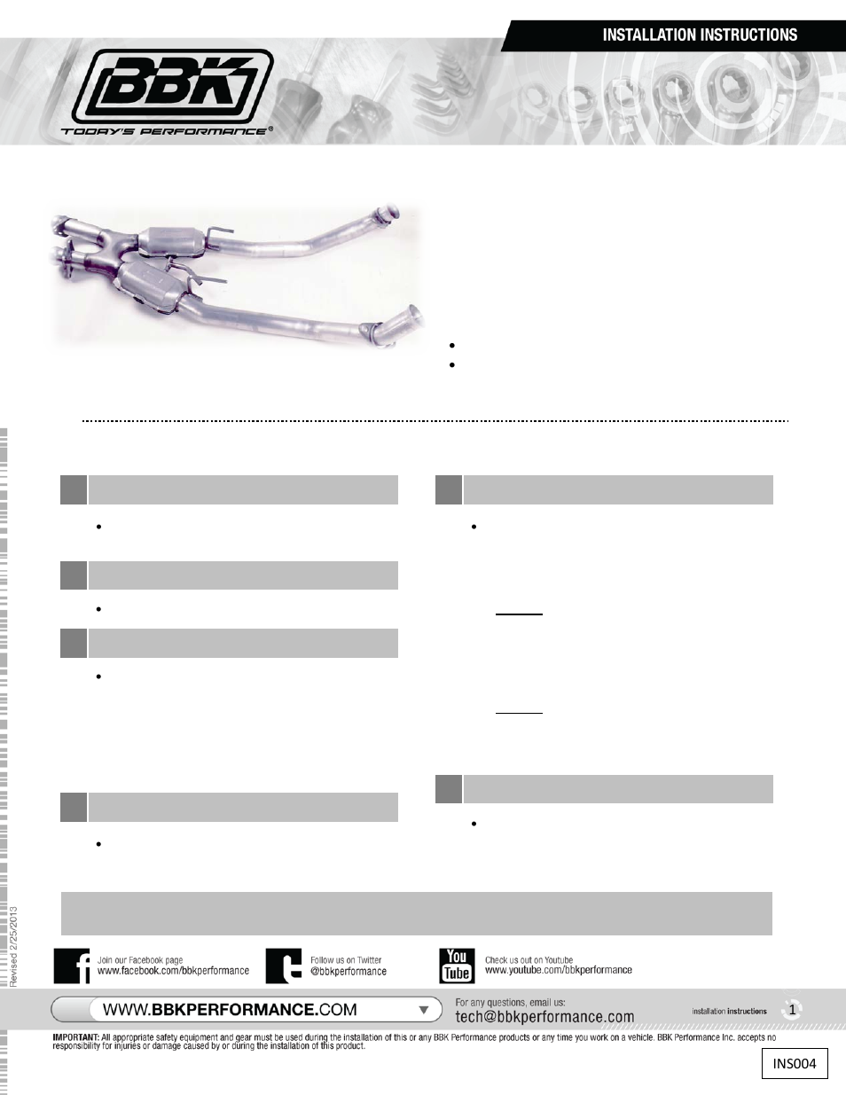BBK Performance 1670 User Manual | 1 page