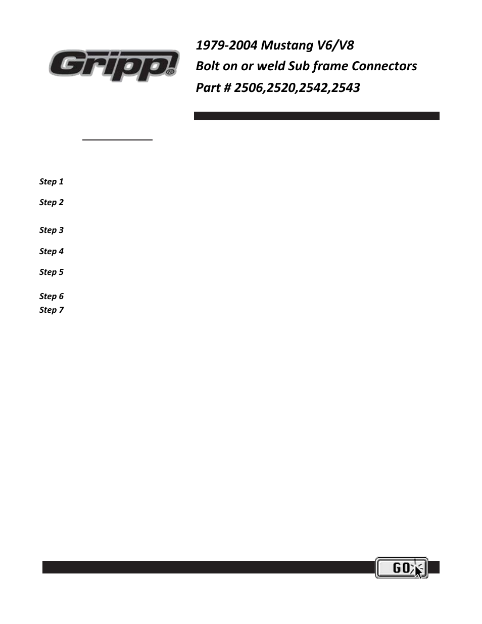 BBK Performance 2542 User Manual | 1 page