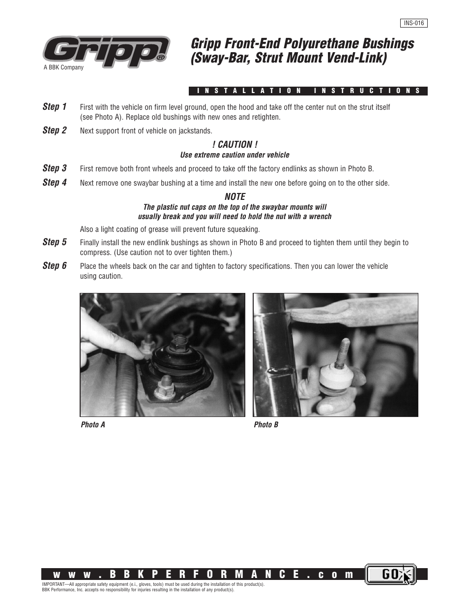 BBK Performance 2502 User Manual | 1 page