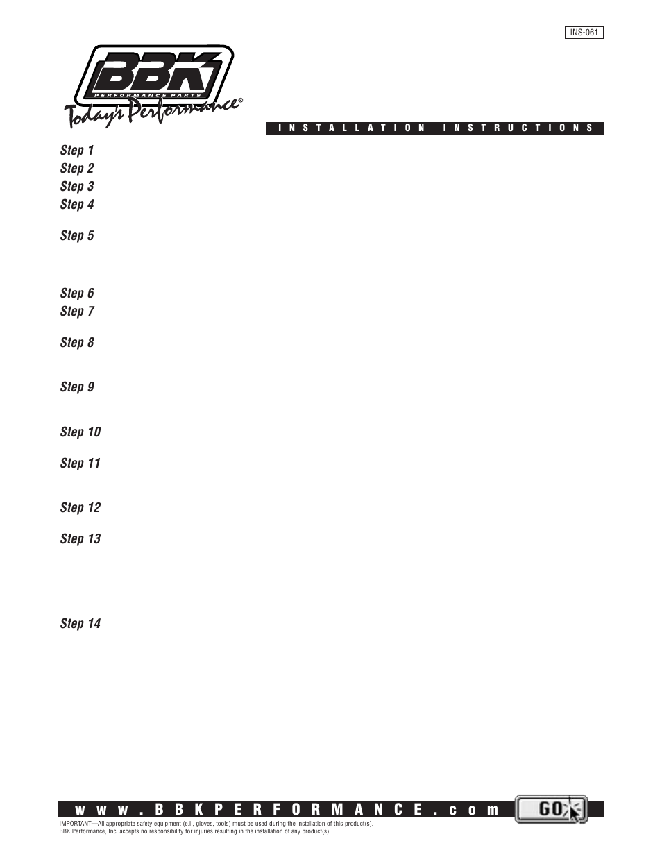 BBK Performance 1756 User Manual | 1 page