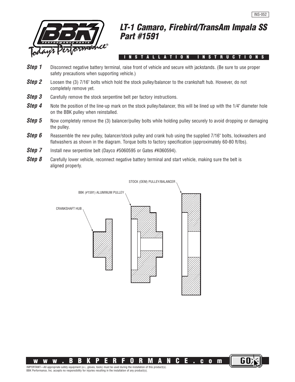 BBK Performance 1591 User Manual | 1 page