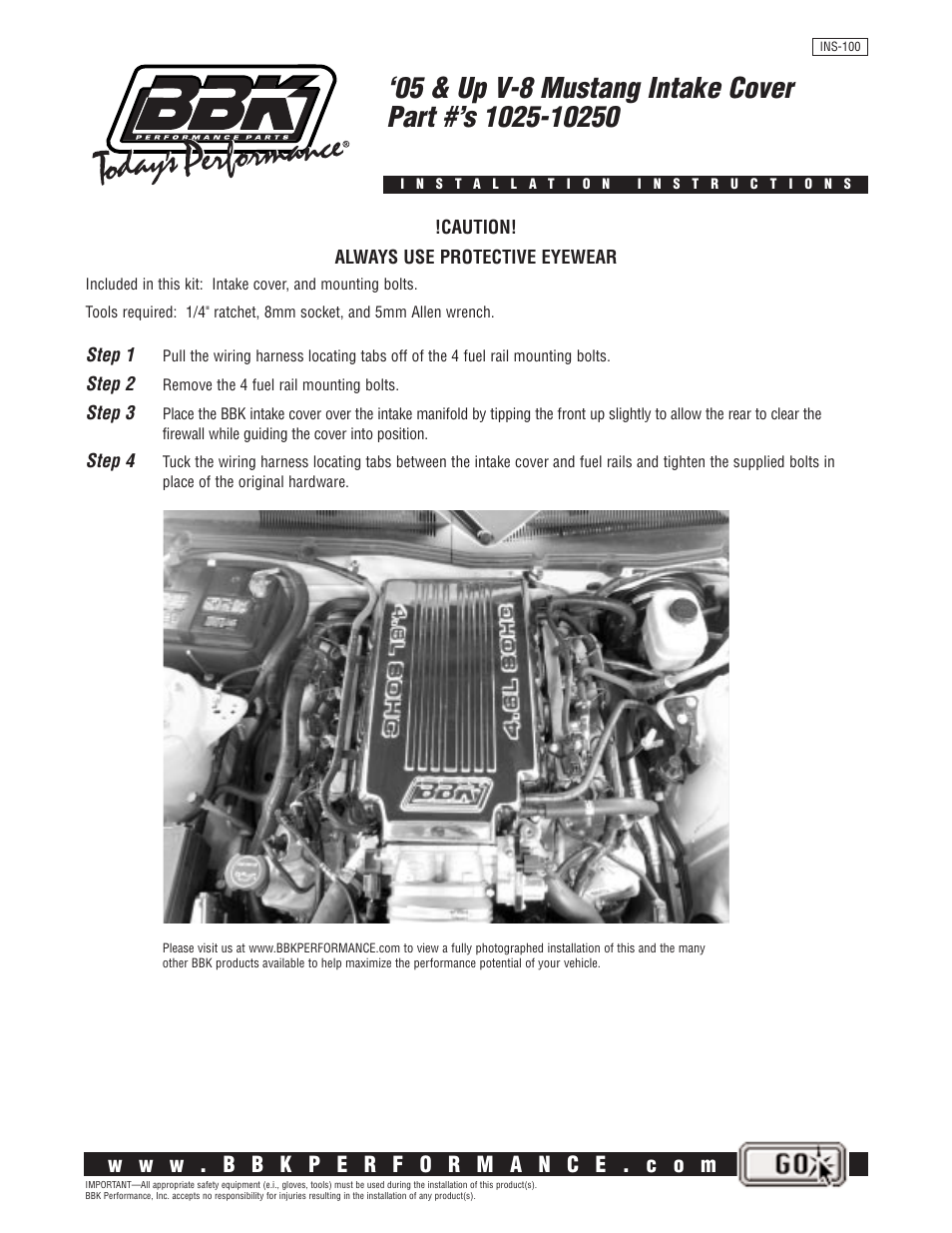 BBK Performance 1025 User Manual | 1 page