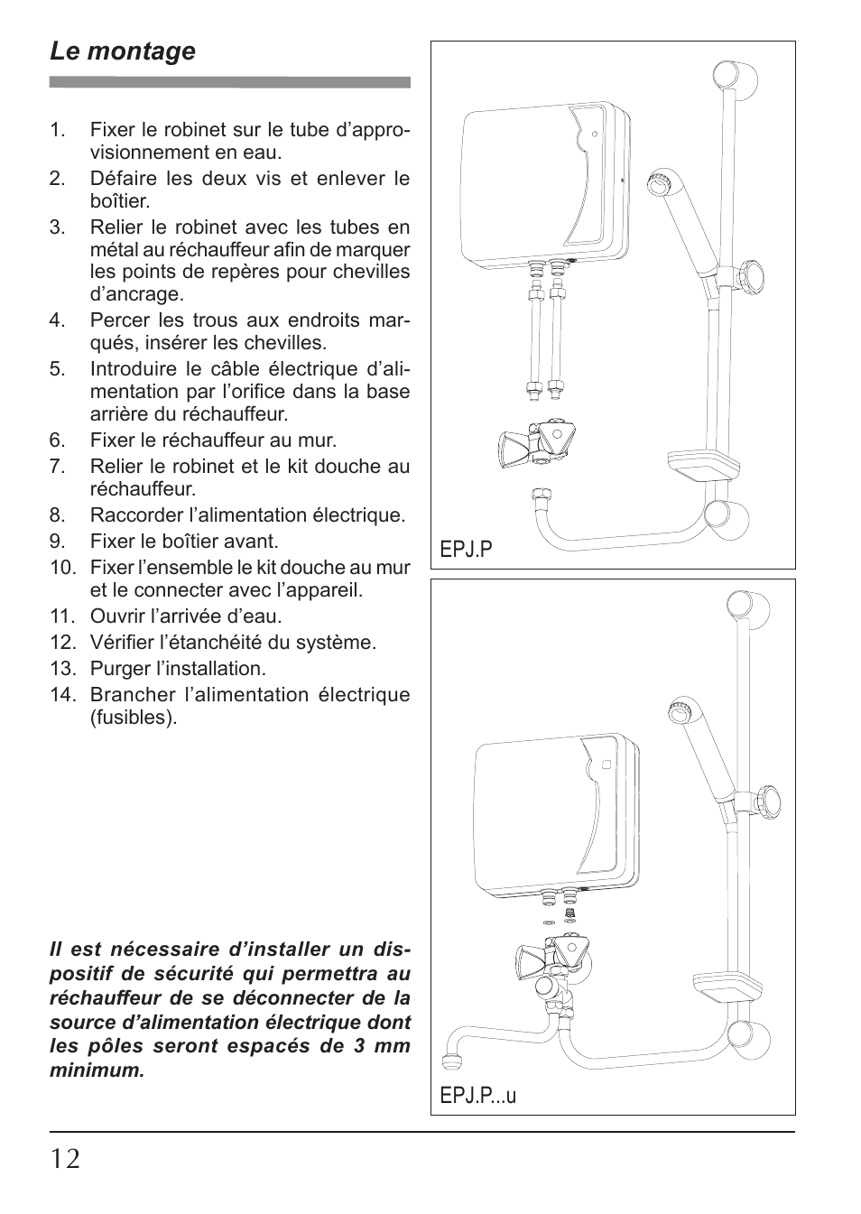 Le montage | KOSPEL EPJ.P-PRIMUS User Manual | Page 12 / 24