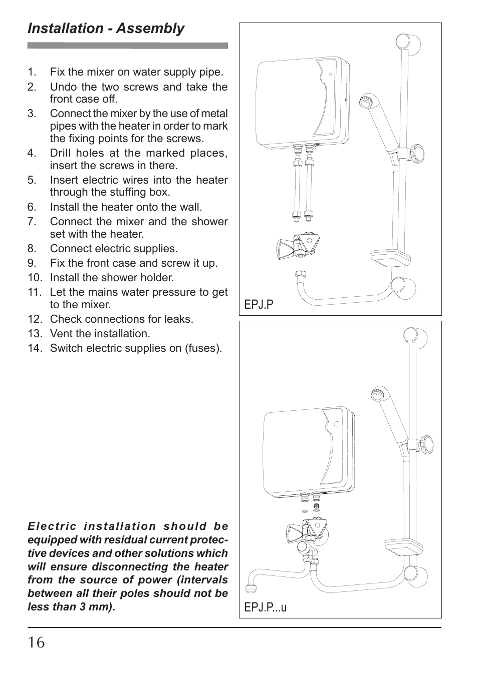 Installation - assembly | KOSPEL EPJ.P-PRIMUS User Manual | Page 16 / 24