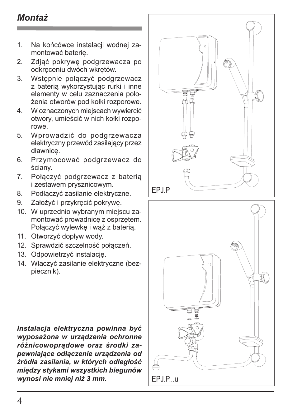 Montaż | KOSPEL EPJ.P-PRIMUS User Manual | Page 4 / 24