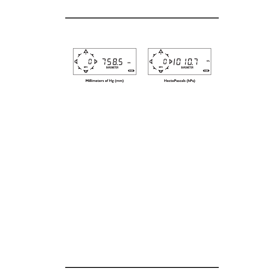 Selecting units of measure, Entering barometric pressure, Alarms | DAVIS Energy EnviroMonitor: Console User Manual | Page 44 / 63