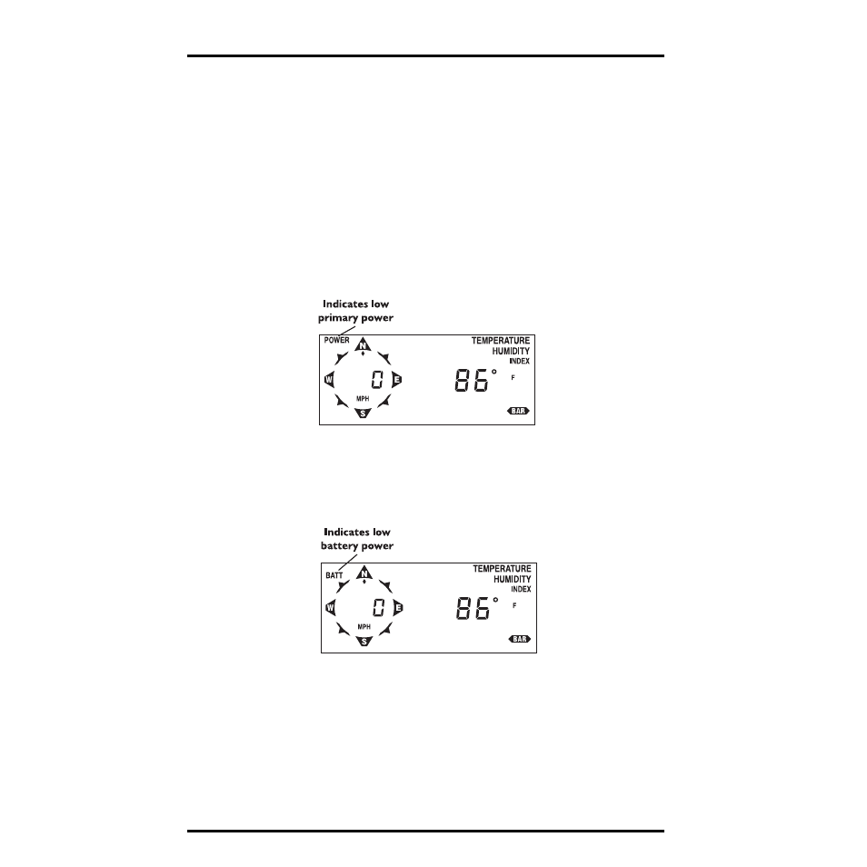 Stopping a scan routine, Primary power and battery backup indicators | DAVIS Energy EnviroMonitor: Console User Manual | Page 61 / 63